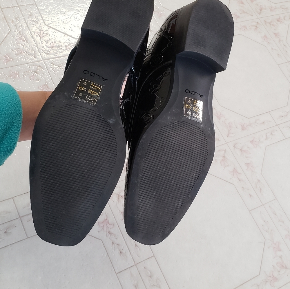 Aldo Oxford shoes Womens 8.5 Black Patent Flex Comfort Tech Shoes - Picture 4 of 14